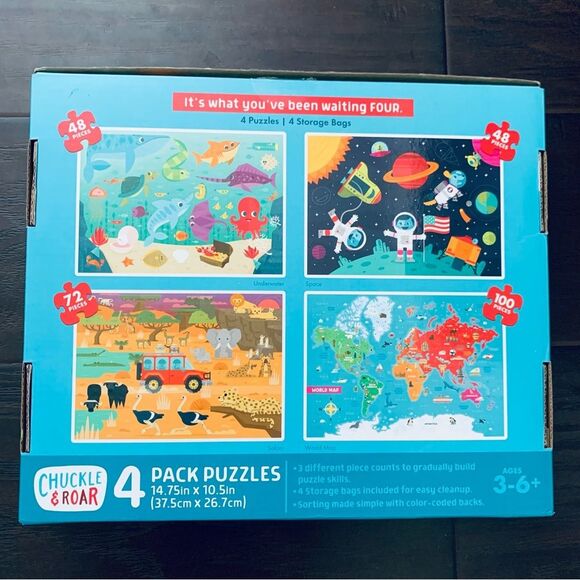 NWT Chuckle & Roar Kids 4 Pack Puzzle Set - Picture 5 of 7